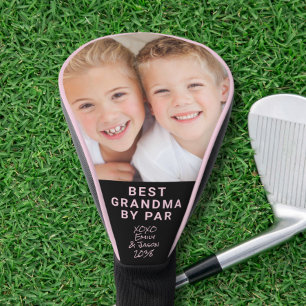 Best Grandma By Par Photo Black Pink Golf Head Cover
