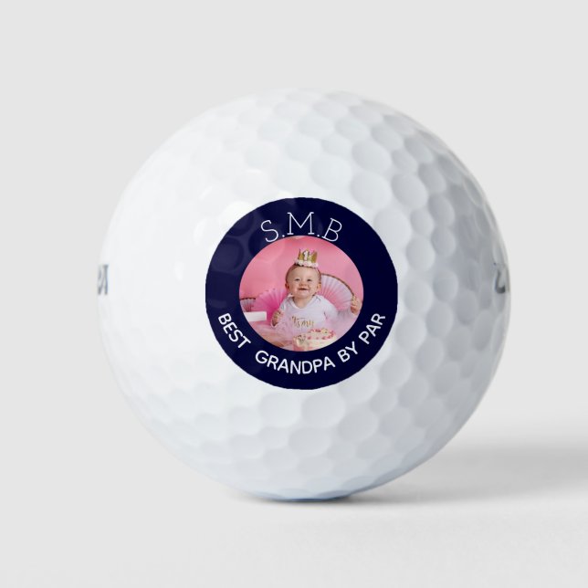 Best Grandma by Par Photo Monogrammed Golf Balls (Front)