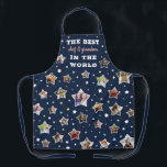 Best Grandma & Chef Dark Blue Star Shaped Photos Apron<br><div class="desc">Best grandma apron in dark blue with a myriad of stars in pastel colours and white, some of them filled with your own photos. Dark blue personalised apron for grandma with a collage of star-shaped photos. The best chef & grandma in the world. Dark blue apron for grandma personalised with...</div>