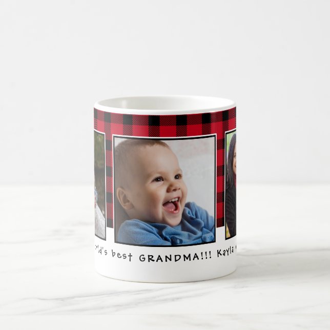 Best Grandma Christmas Photo Collage Coffee Mug (Center)
