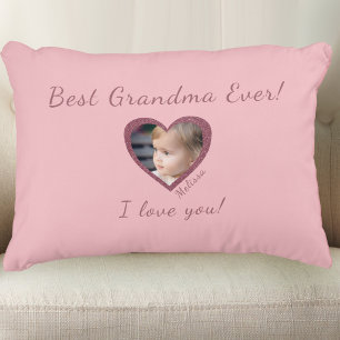 Best Grandma Custom Grandkid Photo Template  Decorative Cushion