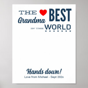 Best Grandma Custom Handprint Template Poster