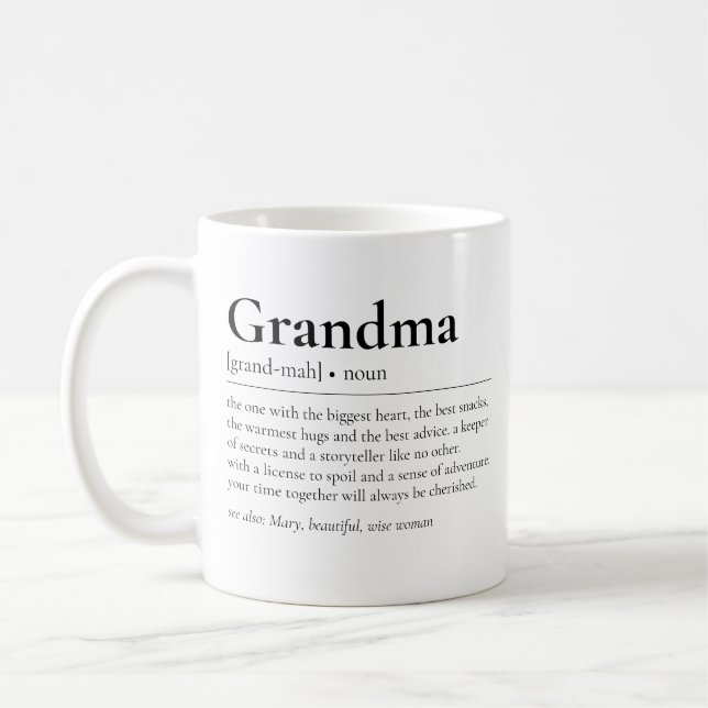 Best Grandma Definition Modern Grandmother Coffee Mug (Left)