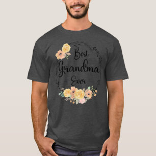 Best Grandma Est 2022 Women Flower Decor First Tim T-Shirt