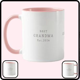 Best Grandma Est Custom Date Minimalistic Elegant Mug