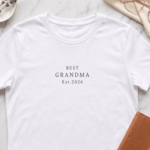 Best Grandma Est Custom Date Minimalistic Elegant T-Shirt