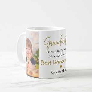 Best Grandma Ever 2 Photo Template Grandmother  Coffee Mug
