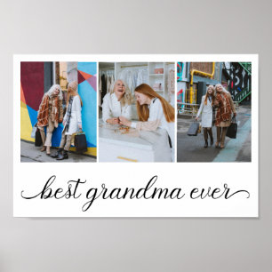 Best Grandma Ever 3 Photo Collage Poster