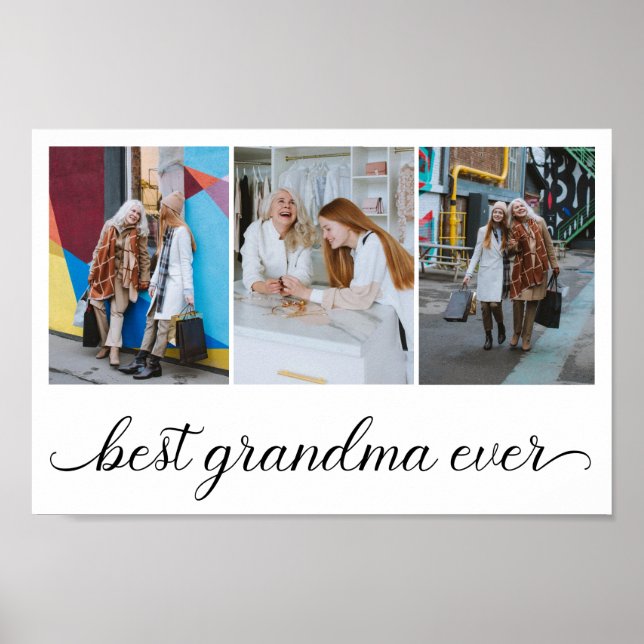 Best Grandma Ever 3 Photo Collage Poster (Front)