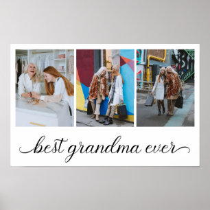 Best Grandma Ever 3 Photo Collage Poster