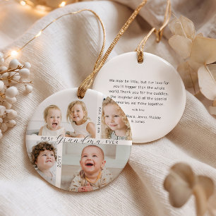 Best Grandma Ever 4 Photo Grandchildren Christmas Ceramic Tree Decoration