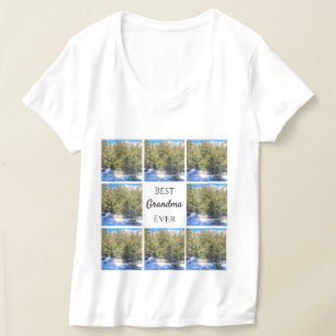 Best Grandma Ever 8 Photo Collage Square Customise T-Shirt