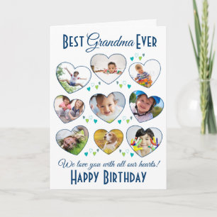 Best Grandma Ever Birthday Photo Collage Card