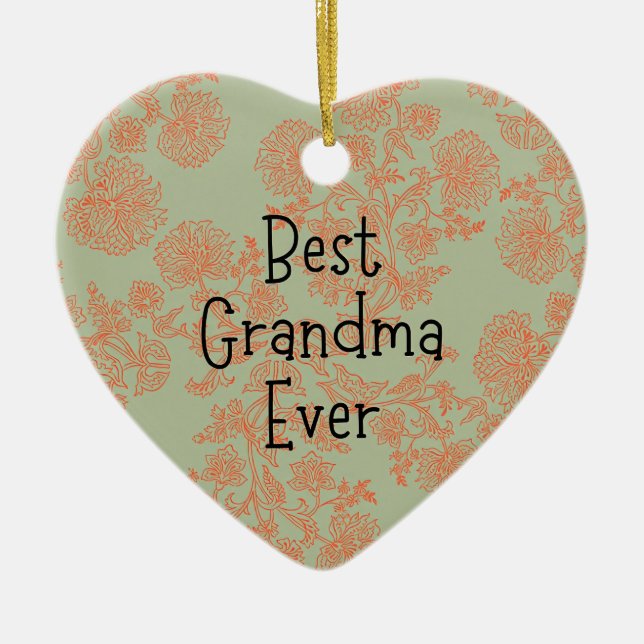Best grandma ever ceramic tree decoration (Front)