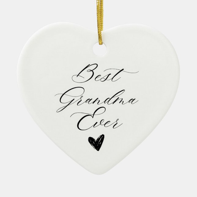 Best grandma ever ceramic tree decoration (Front)