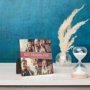 Best Grandma Ever   Colour Block Photo Collage Plaque