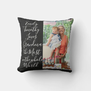 Best GRANDMA Ever Custom 2 Photo Mother's Day Cushion