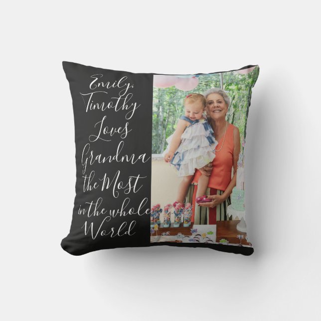 Best GRANDMA Ever Custom 2 Photo Mother's Day Cushion (Front)