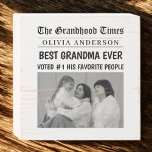 Best Grandma Ever Custom Newspaper Headline Photo  Wooden Box Sign<br><div class="desc">Make Grandma’s day with this heartwarming wooden box sign styled like a front-page newspaper! Featuring the bold headline: “The Grandhood Times – Best Grandma Ever – Voted #1 by His Favourite People, ” this design includes space for her name and a favourite photo that brings the story to life. Perfect...</div>