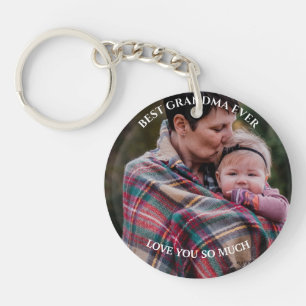 Best Grandma Ever Custom Photo Grandchildren Love Key Ring