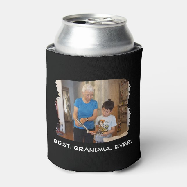 Best Grandma Ever Custom Photo Nana Grandparent Can Cooler (Can Front)