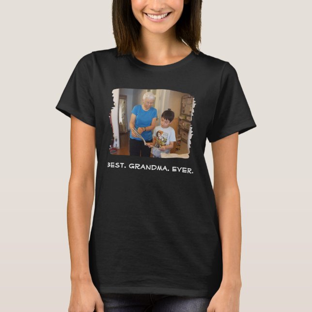 Best Grandma Ever Custom Photo Nana Grandparent T-Shirt (Front)