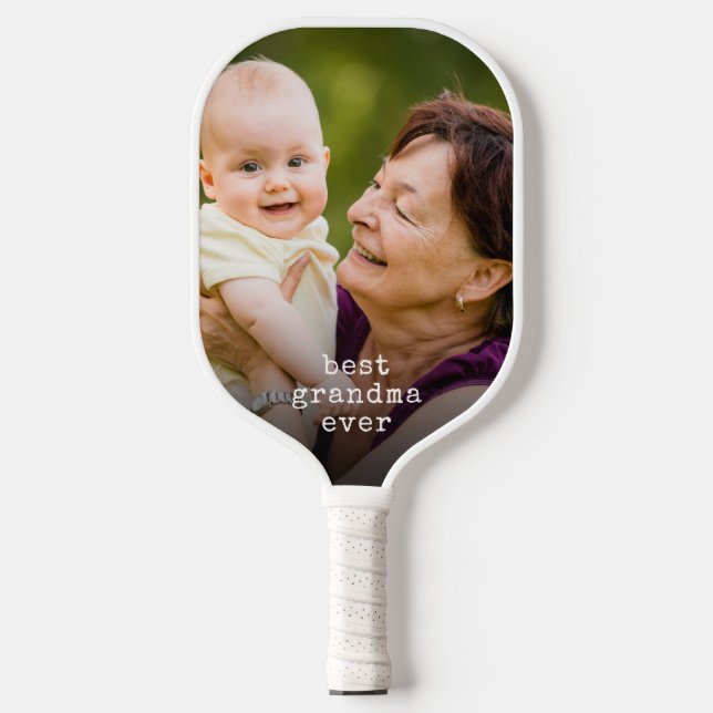 Best Grandma Ever Custom Photo Pickleball Paddle (Front)