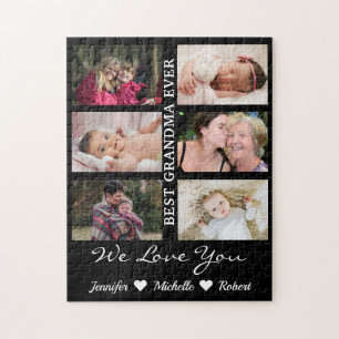 Best Grandma Ever Custom Photos Grandchildren Name Jigsaw Puzzle