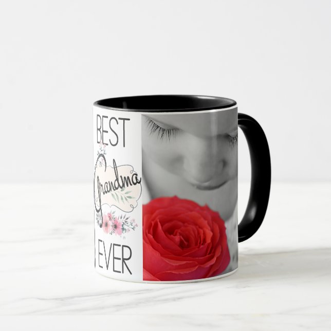 Best Grandma Ever Custom Photos Mug (Front Right)