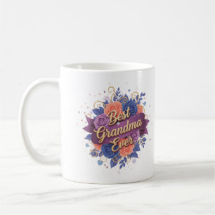 Best Grandma Ever Floral Coffee Mug