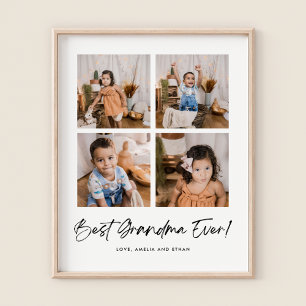Best Grandma Ever Four Photo  Poster