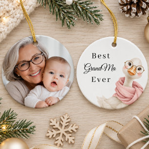 Best Grandma Ever Goose Photo Ceramic Tree Decoration