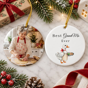 Best Grandma Ever Goose Photo Ceramic Tree Decoration
