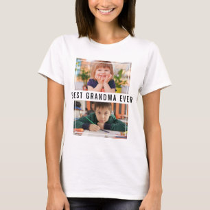 Best Grandma Ever Grandchildren 2 Photo Collage T-Shirt