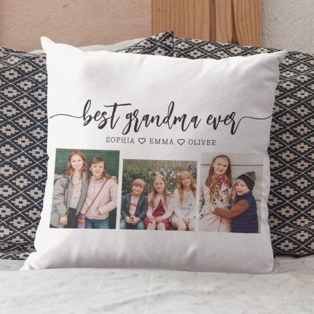 Best Grandma Ever - Grandchildren Photo Collage Cushion (Creator Uploaded)