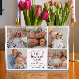 Best Grandma Ever Grandchildren Picture Collage Photo Block