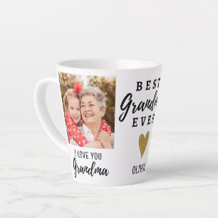 Best Grandma Ever Grandkid Love You 2 Photo Latte Mug