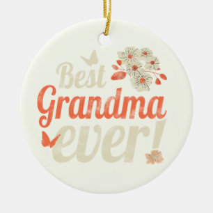 Best Grandma Ever Grandma Vintage Grandmother Ceramic Tree Decoration