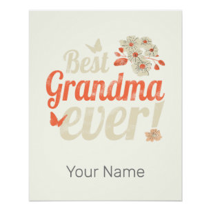 Best Grandma Ever Grandma Vintage Grandmother Poster