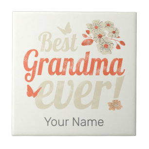 Best Grandma Ever Grandma Vintage Grandmother Tile