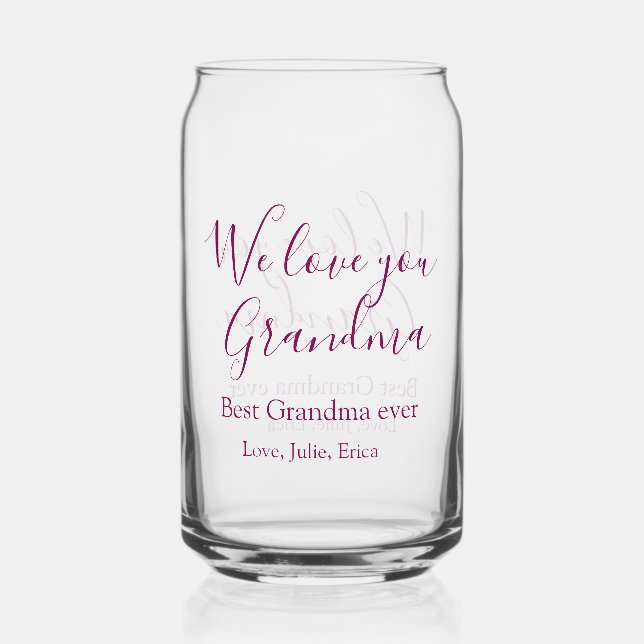 best grandma ever grandparents photo gifts classic can glass (Front)