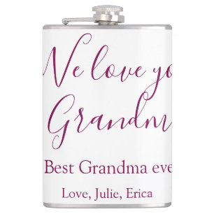 best grandma ever grandparents photo gifts classic hip flask