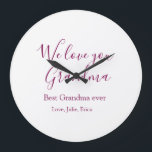 best grandma ever grandparents photo gifts classic large clock<br><div class="desc">Design</div>