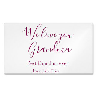 best grandma ever grandparents photo gifts classic 	Magnetic business card