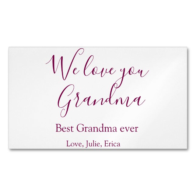 best grandma ever grandparents photo gifts classic 	Magnetic business card (Front)