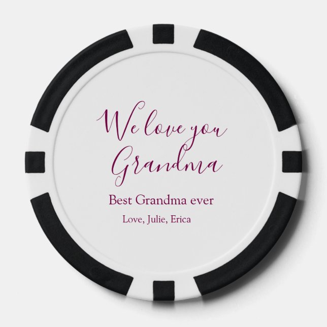 best grandma ever grandparents photo gifts classic poker chips (Front)