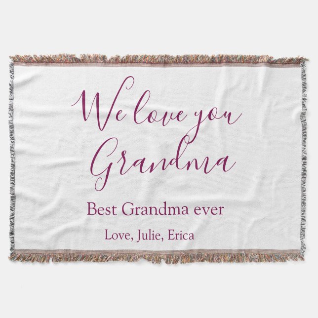 best grandma ever grandparents photo gifts classic throw blanket (Front)