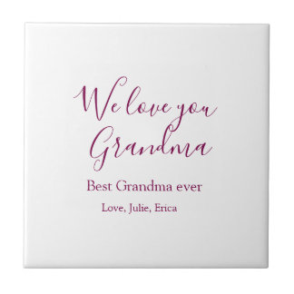 best grandma ever grandparents photo gifts classic tile