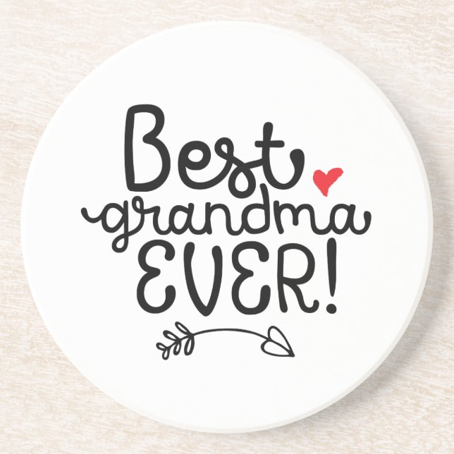 Best Grandma Ever Granny Grandmother Coaster (Front)