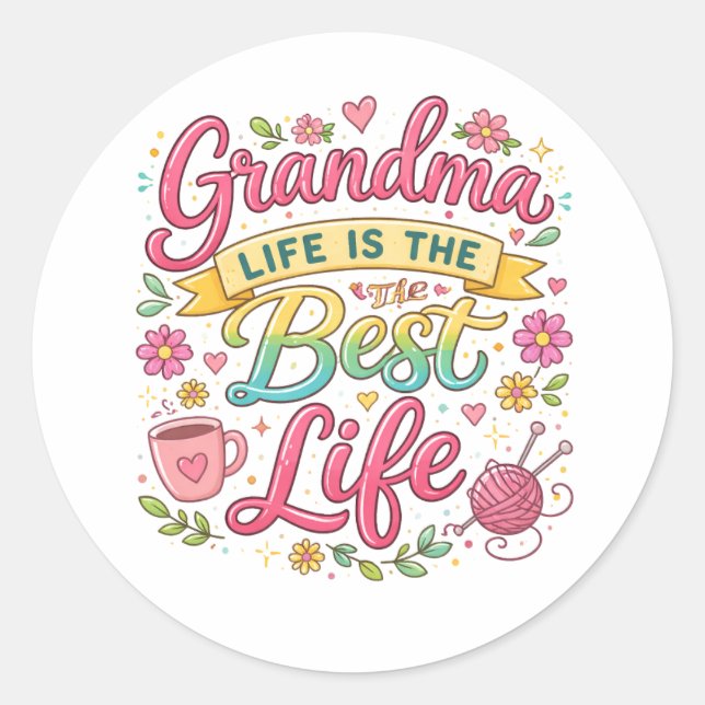 Best Grandma Ever | Happy Grandparents Day Cute Classic Round Sticker (Front)